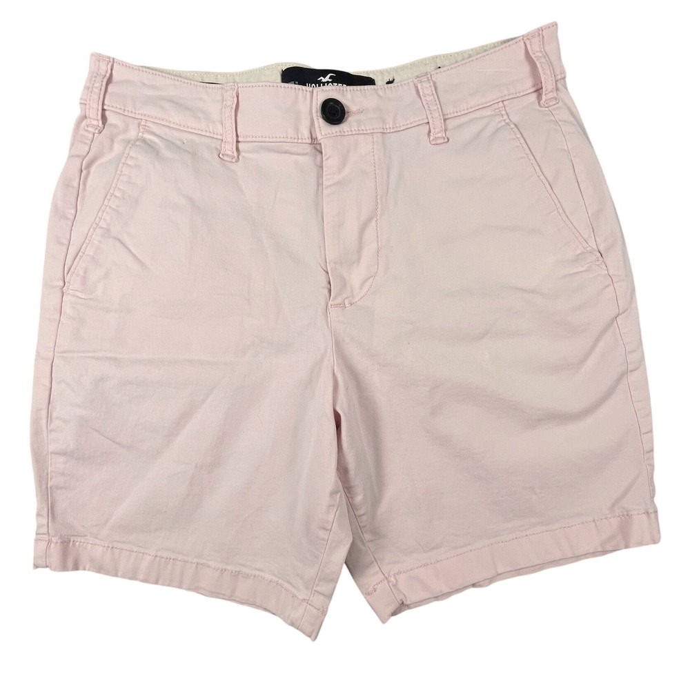 Hollister Shorts Mens 30 Pink Epic Flex Flat Front 7" Chino Casual Summer